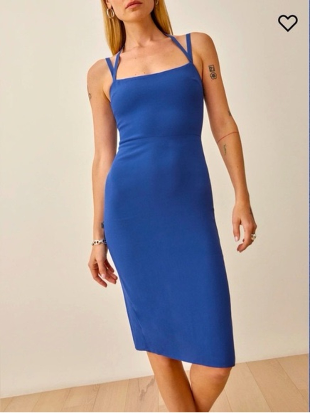 Reformation Skyla Midi Dress Blue